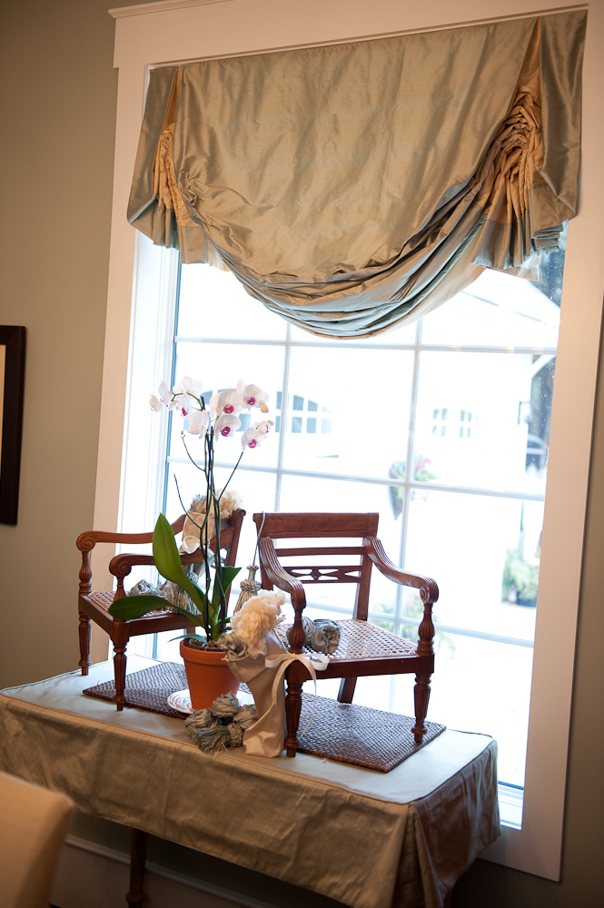 Little chairs used as display on table