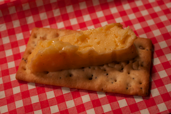 smoked cheese on cracker