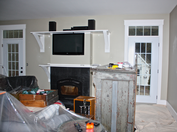 family room ready for wainscoting