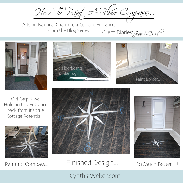 How to Paint a Floor Compass… CynthiaWeber.com