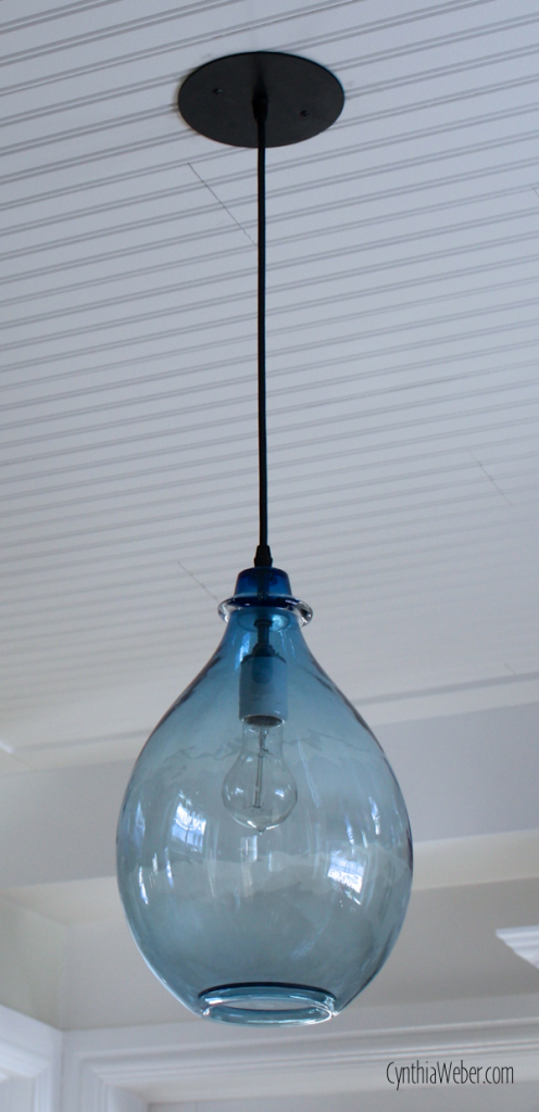 Blue Glass Pendant light CynthiaWeber.com