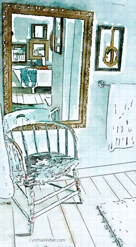 Bathroom detail through the eyes of Waterlogue CynthiaWeber.com