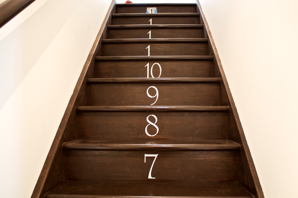 DIY numbered staircase… half done! CynthiaWeber.com