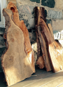 Live edge ready to be made into serving boards… cynthiaweber.com