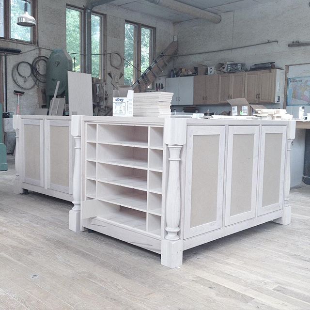 progress on the kitchen island at the cabinetmakers shop