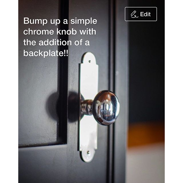 Add a backplate to upgrade a simple chrome knob... Cynthia Weber Design 